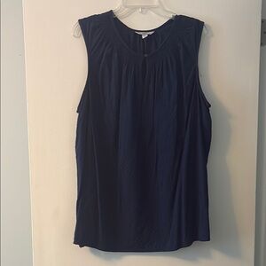 Croft & Barrow Blue Sleeveless Relaxed Tank Top